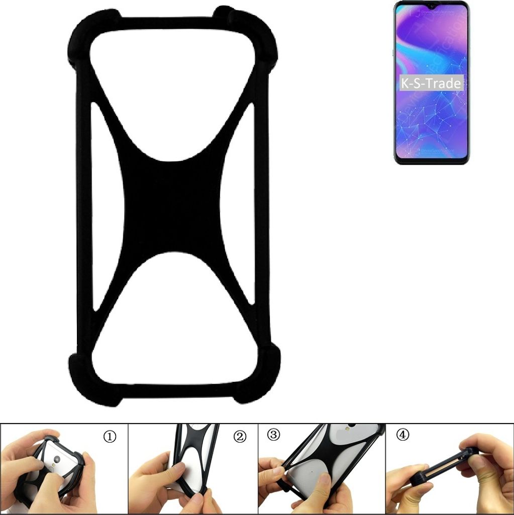 K-S-Trade Handy-Hülle Schutz-Hülle kompatibel mit HiSense Infinity H30 Silikon Bumper TPU Softcase Smartphone Stoßschutz, schwarz