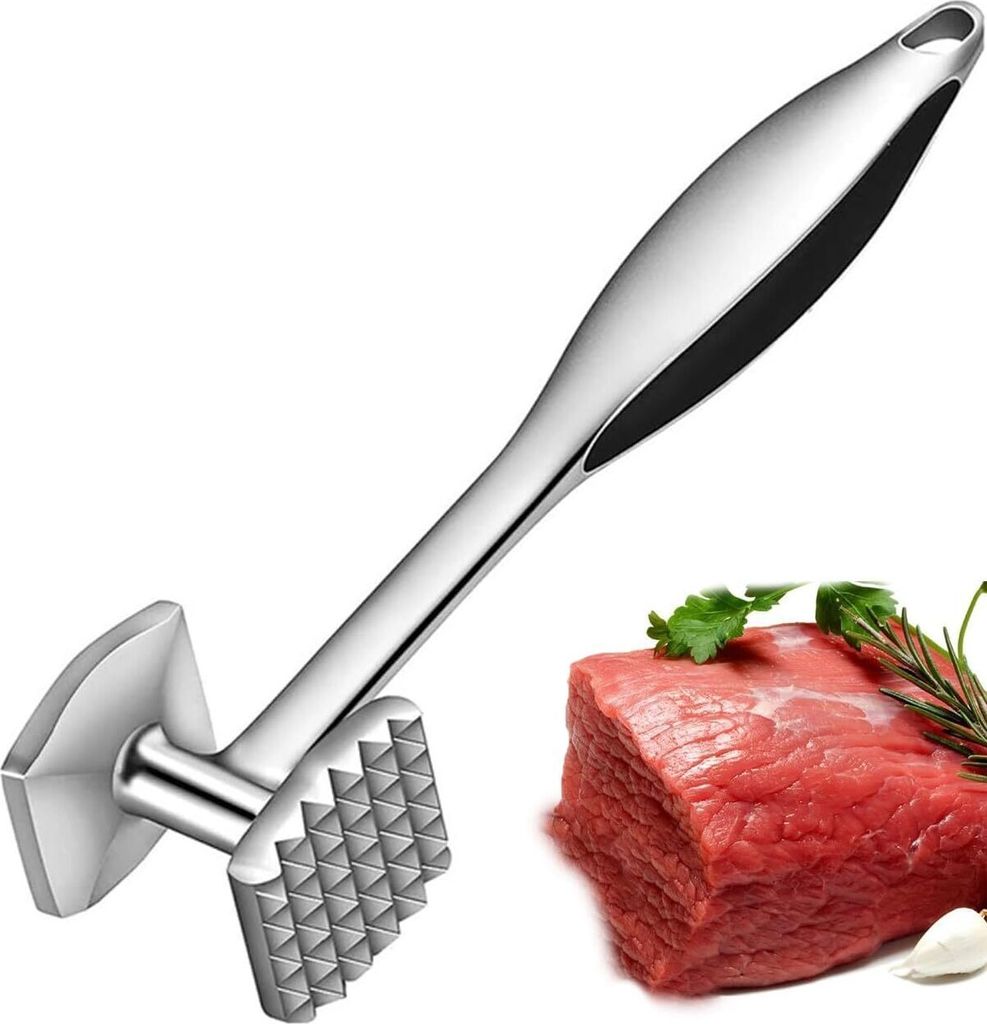 Einseitiger Hammer mit bequemem Griff, robuster einseitiger Hammer zum Zartmachen von Steak, Rindfleisch und Fisch