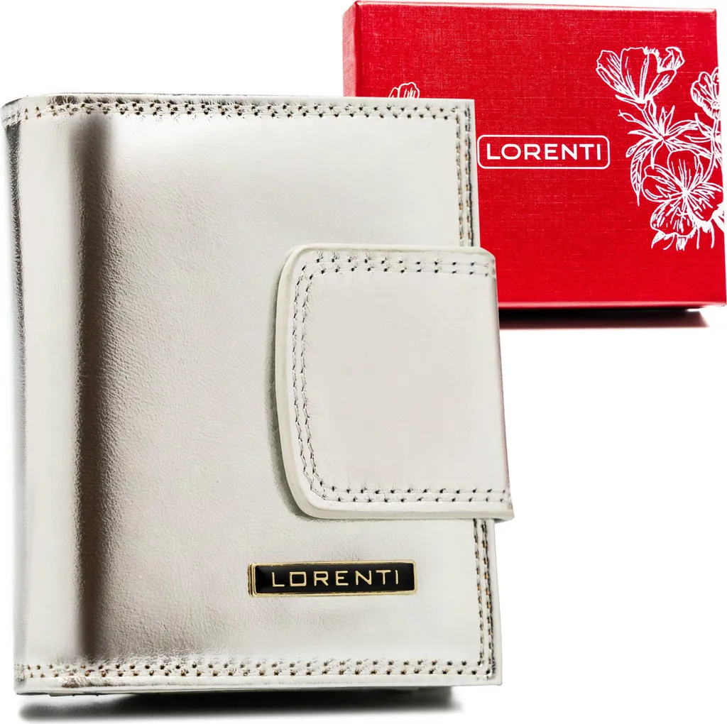 Portafoglio Donna Lorenti Argento 8.5x10.5cm: Mini Pelle Luxury RFID