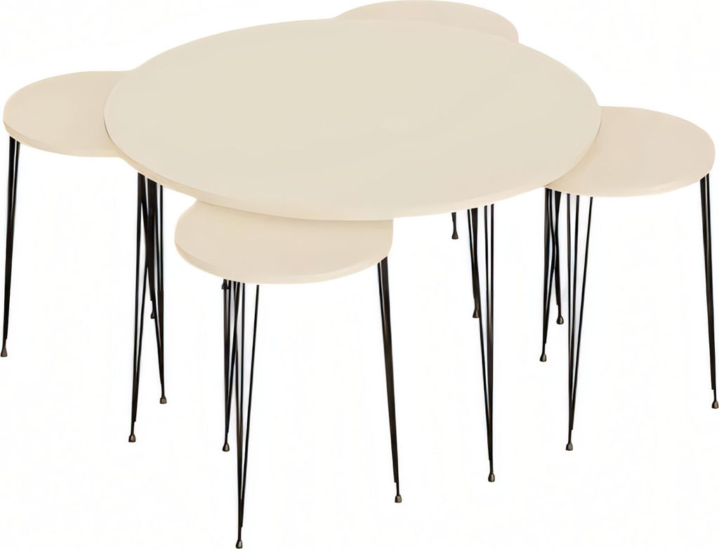 Eleganter Beistelltisch aus Holz in Beige für modernes Wohnzimmer