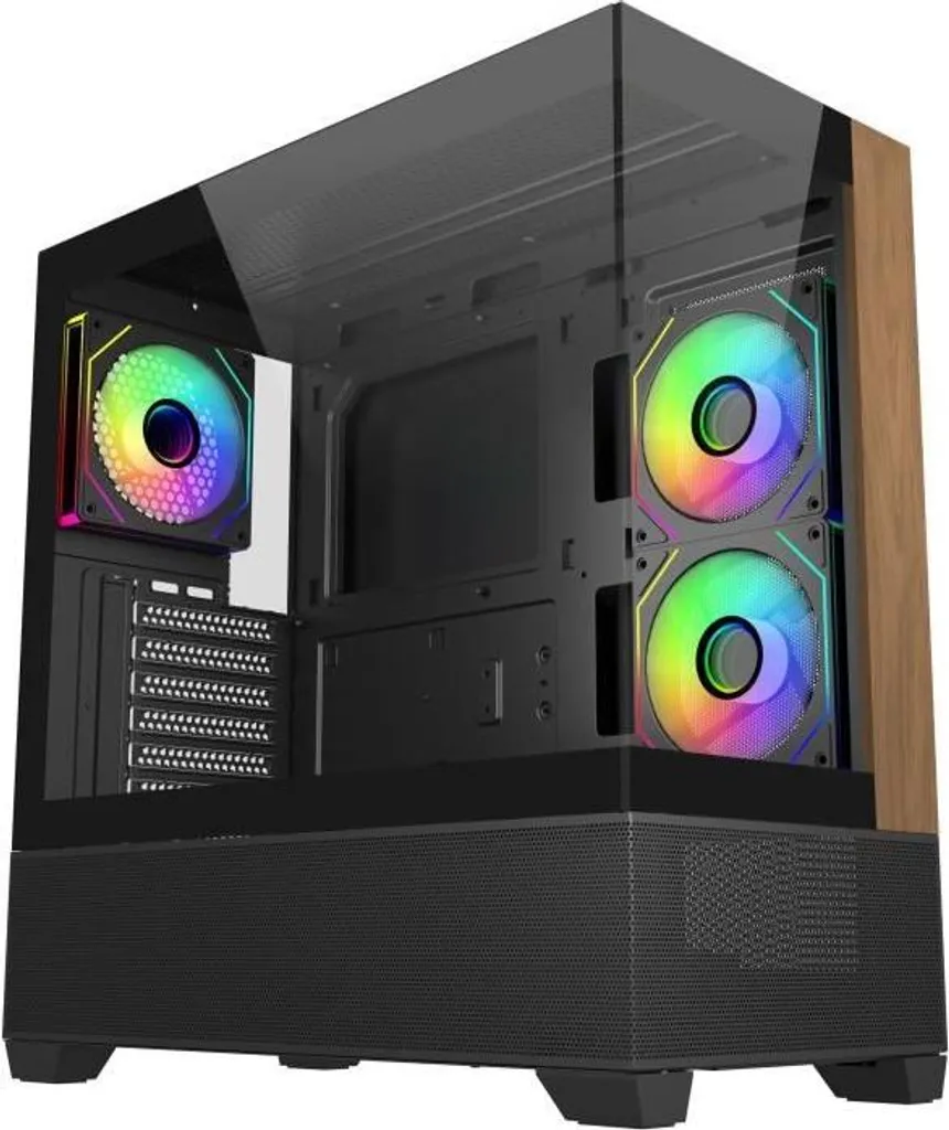 Case PC Mid Tower ATX Cooler Master Elite 690, pannello in vetro temperato a 270°, compatibile con radiatore da 360 mm, USB Type-C