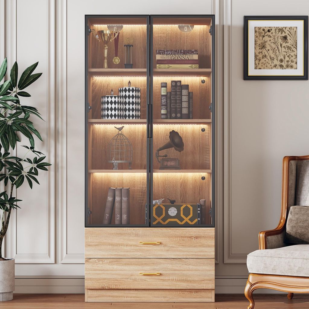 Armoire de salle de bains Sweiko, moyenne, avec baguette Image du produit 