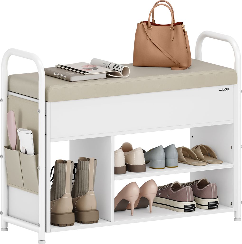 VASAGLE Schuhbank mit Sitzfläche, Sitzbank mit Stauraum, Produktbild 