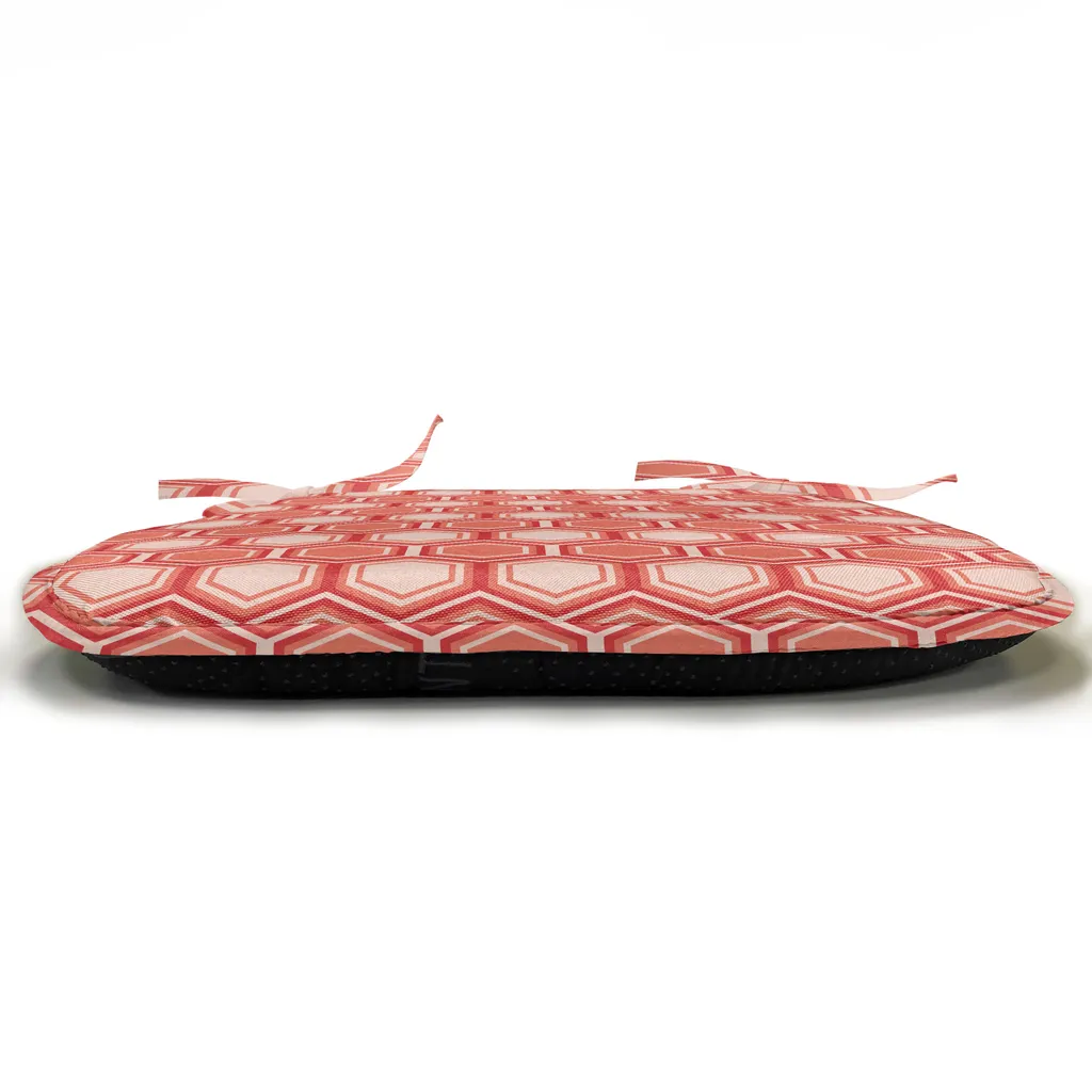 Coussin de Siège Hexagonal avec Sangles Décoratif et Imperméable Rouge - 6