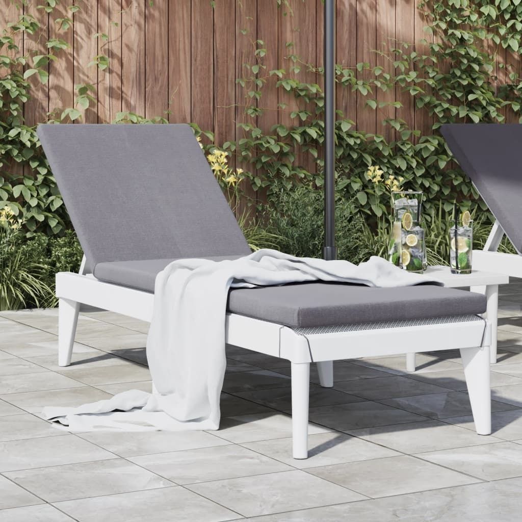Best Möbel Sonnenliege mit Auflage Weiß 186x60x29 cm PP - Gartenliegen Cloris Neu2826978 1parcel