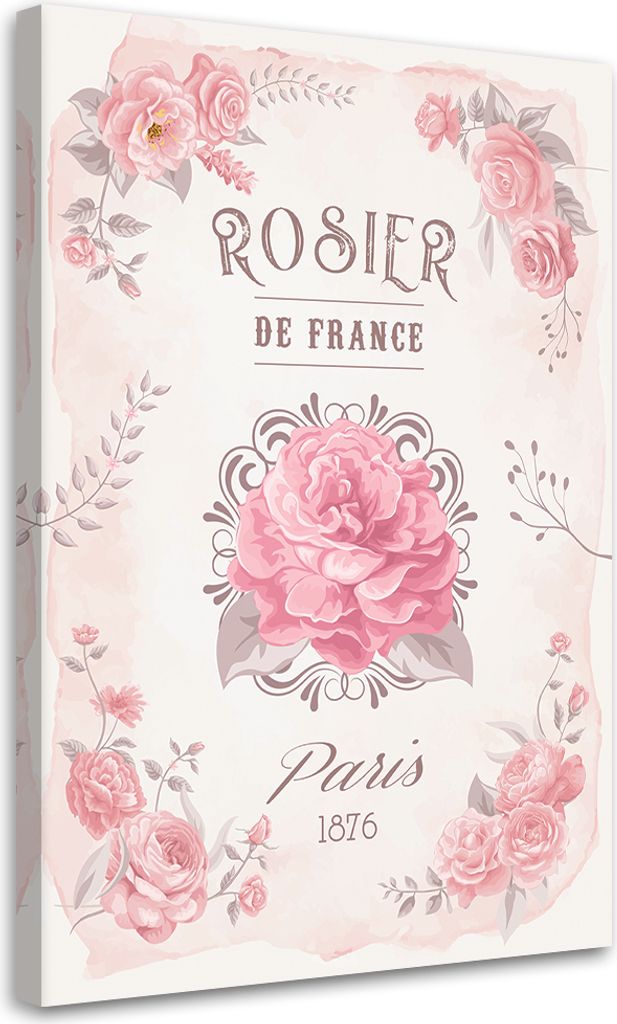 Leinwandbild Frankreich Rosenblüten 70x100 Feeby Rosa bild für die wand bereit zum aufhängen