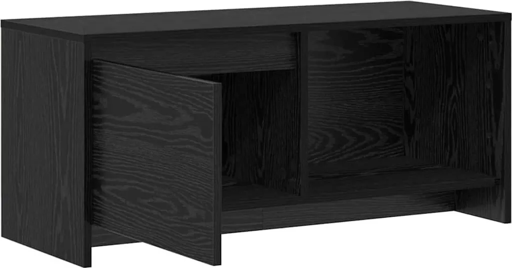 Maison Exclusive - Mobile TV da parete effetto rovere nero 90 x 35 x 40 cm - 5