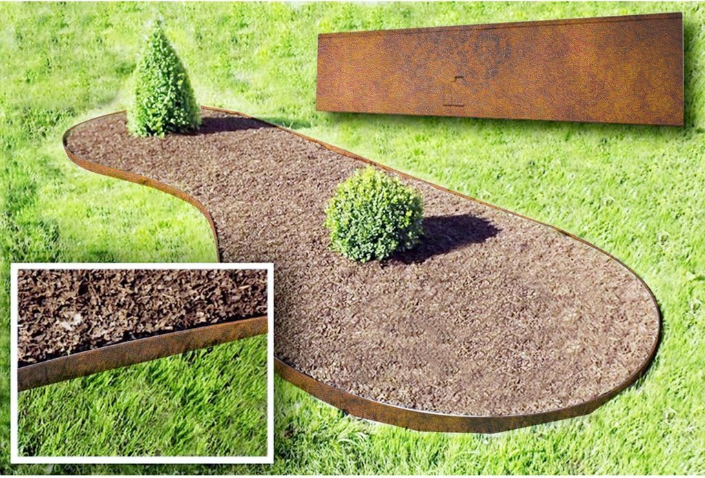 Sada 10 Zahradní obrubník Povětrnostně odolná ocel 120 cm Obrázek produktu 3
