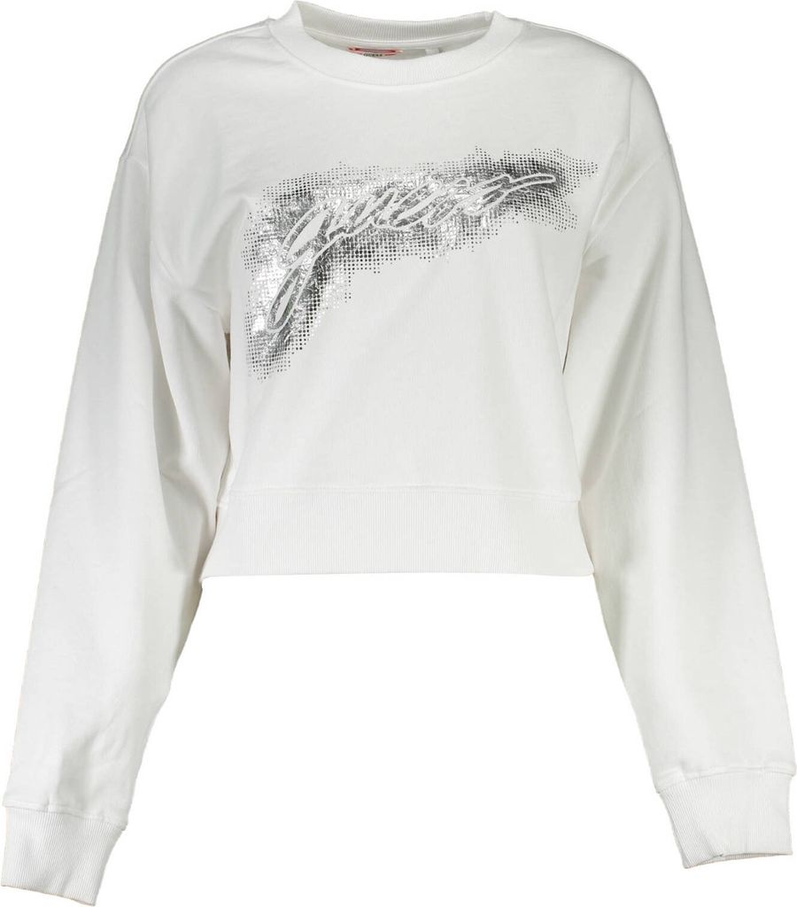 Weißes Damen Sweatshirt aus Baumwolle mit Logo und Druck Produktbild 