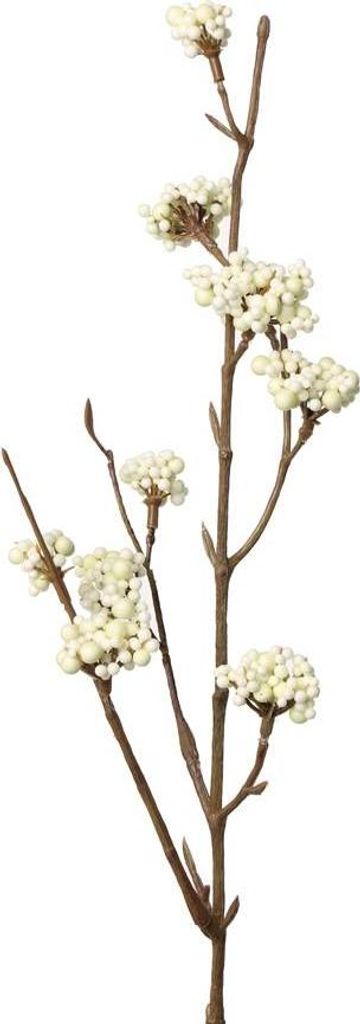 artplants.de Kunstzweig Liebesperlenstrauch Larina mit Beeren, Creme, 50cm - Künstlicher Beerenzweig
