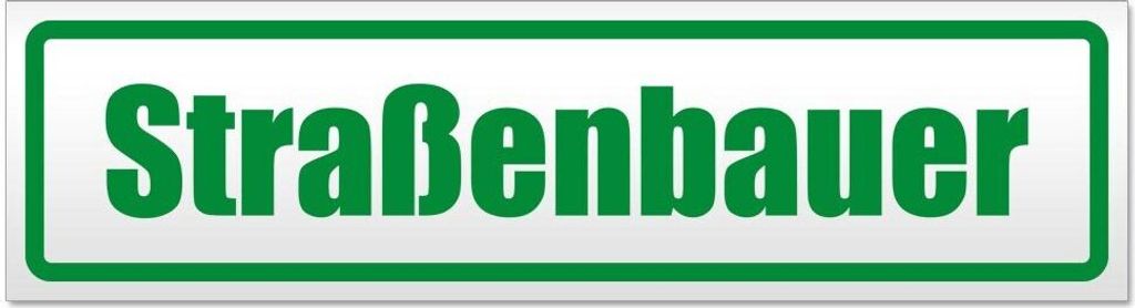Kiwistar - Autoaufkleber - Grün - 60 x 16 cm - Straßenbauer - Hinweis Aufkleber Sticker für Auto, Kfz, Fahrrad, PKW, LKW