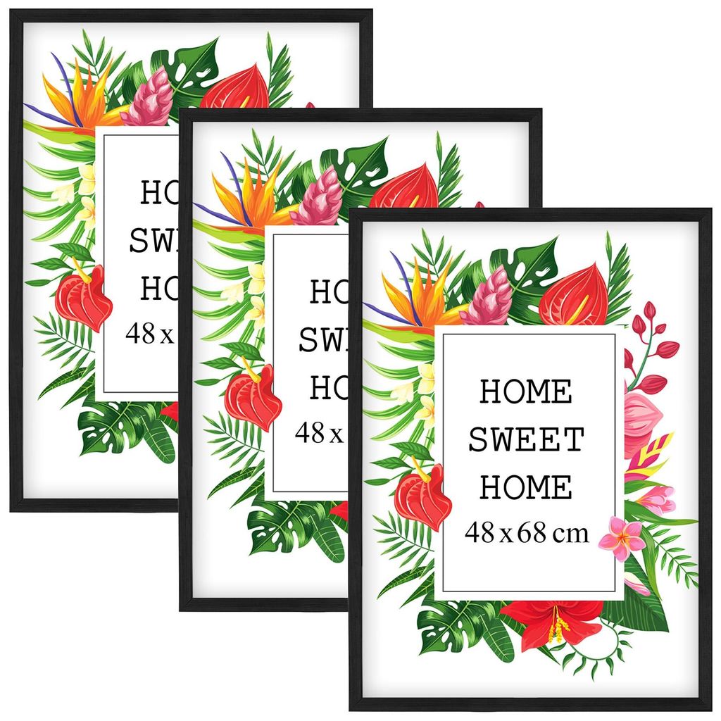 MG Design Set aus 3 Schwarz Bilderrahmen 45 x 60 cm - Aus Produktbild 