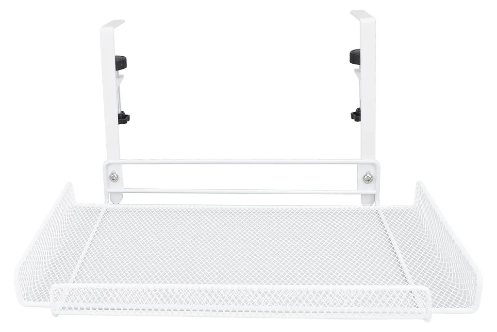 Gestionnaire de câbles à pince blanc pour bureau avec support router