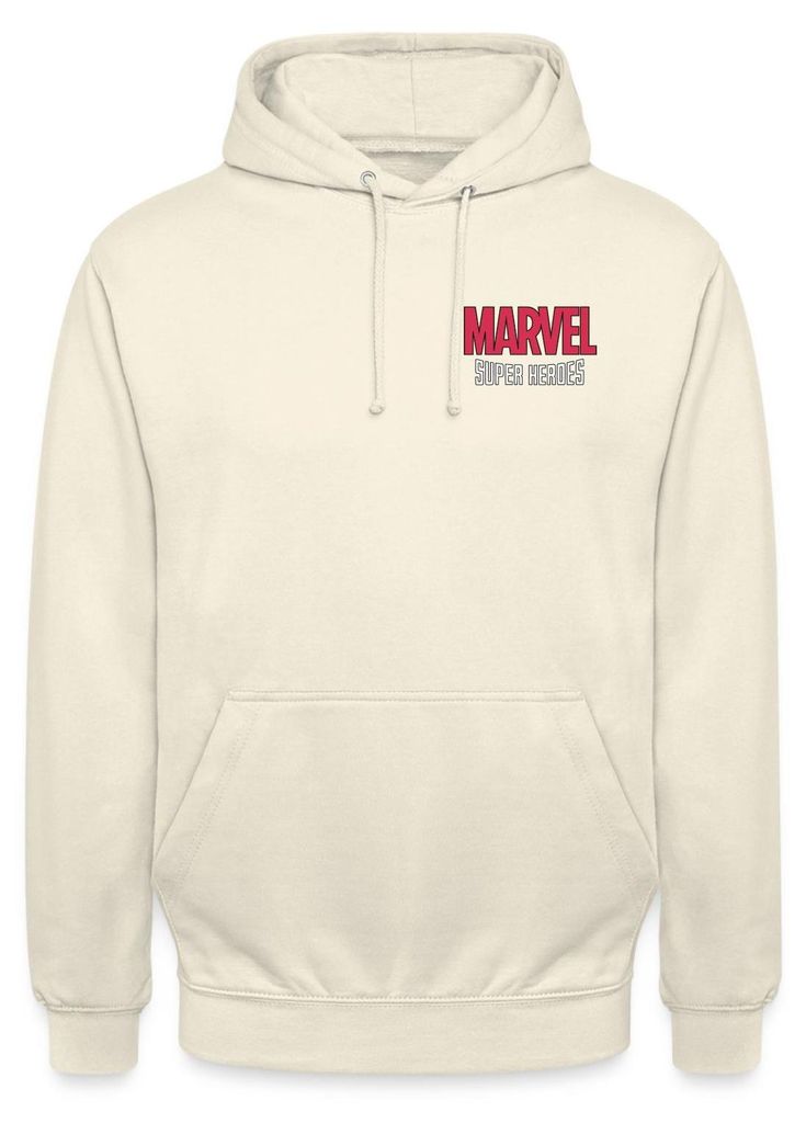Spreadshirt Avengers Marvel Superhelden Chest- Und Backprint Uni Hoodie, XXL, Vanille-Milchshake