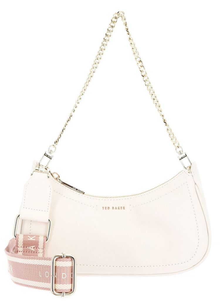 Ted Baker Leder Umhängetasche Schultertasche Laarna Webbing Leather Shoulder Bag Ivory creme