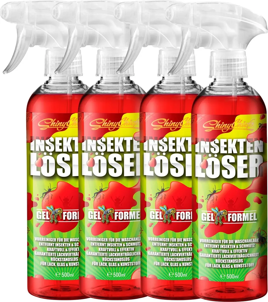 Lot de 4 dissolvants insectes voiture gel puissant flacon de 500ml