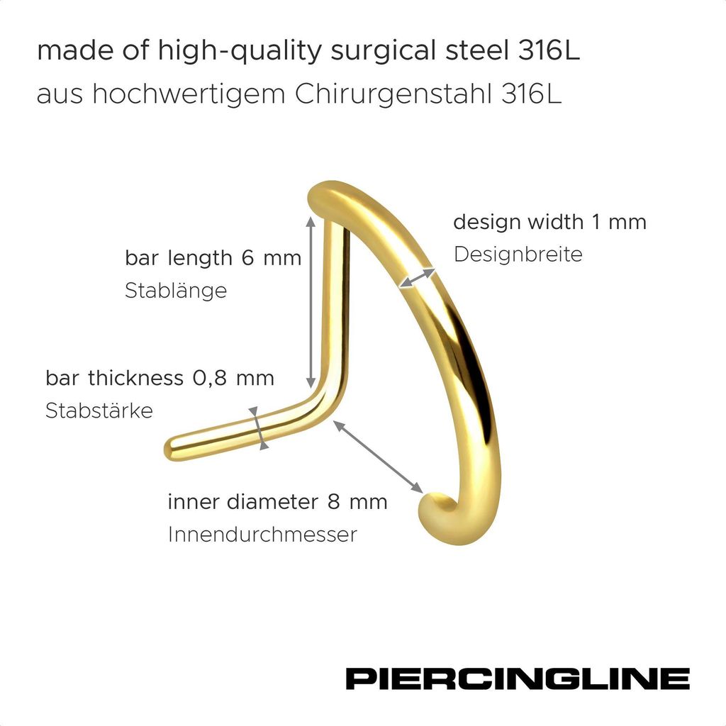 Nasenpiercing, Nasenstecker Chirurgenstahl Nasenstecker RUNDES DESIGN