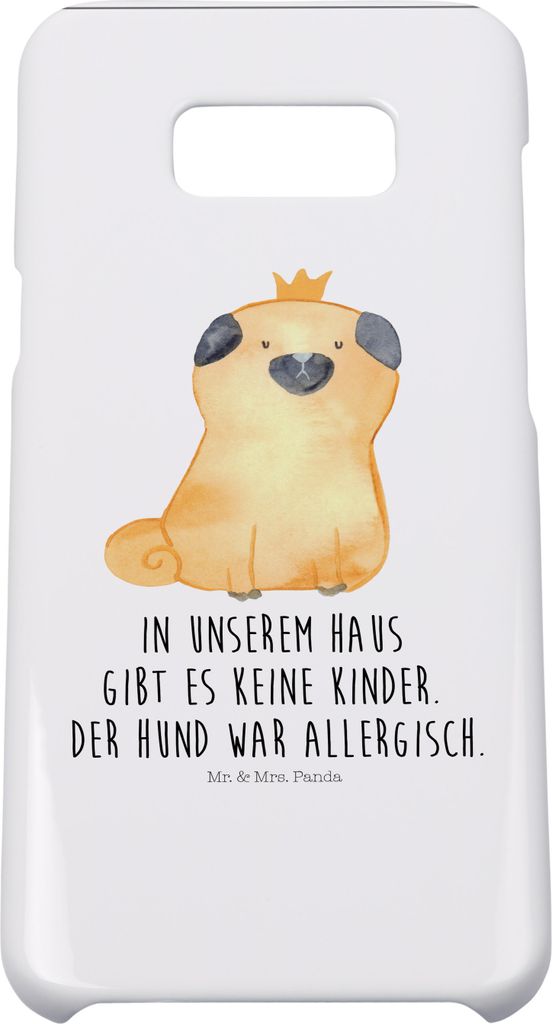 Mr. & Mrs. Panda Samsung Galaxy S8 plus Handyhülle Mops Krone - Weiß - Geschenk, Hund, Sprüche, Cover, Allergisch, Haha, Handy, Hülle, Case, K...