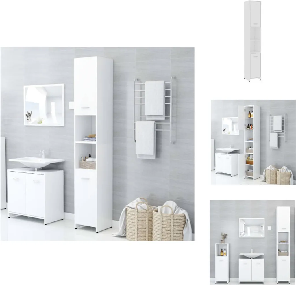 Mobile Colonna Bagno 183,5 cm vidaXL - Mobiletto Alto Stretto Legno
