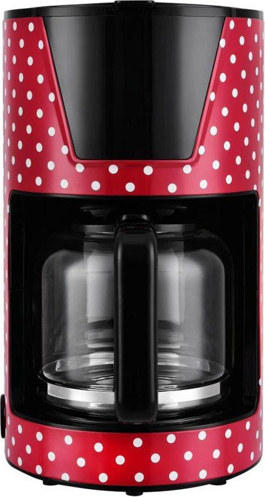 Kalorik Kaffeemaschine Kaffeeautomat Glas Retro rot weiß Produktbild 
