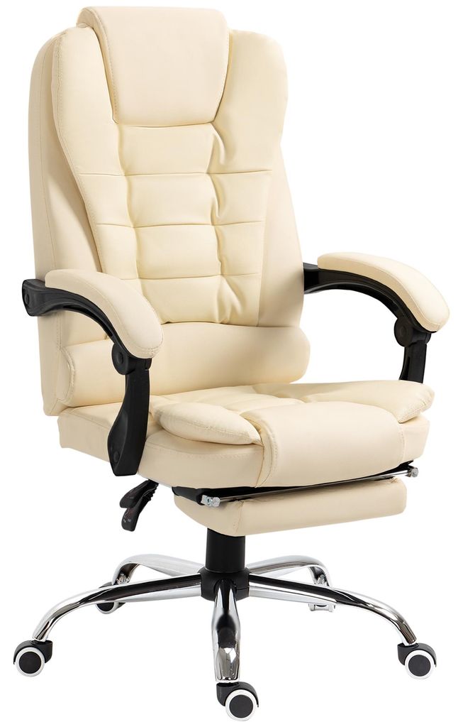 Fotel biurowy HOMCOM 921-083V01CW, fotel gabinetowy, z Zdjęcie produktu 