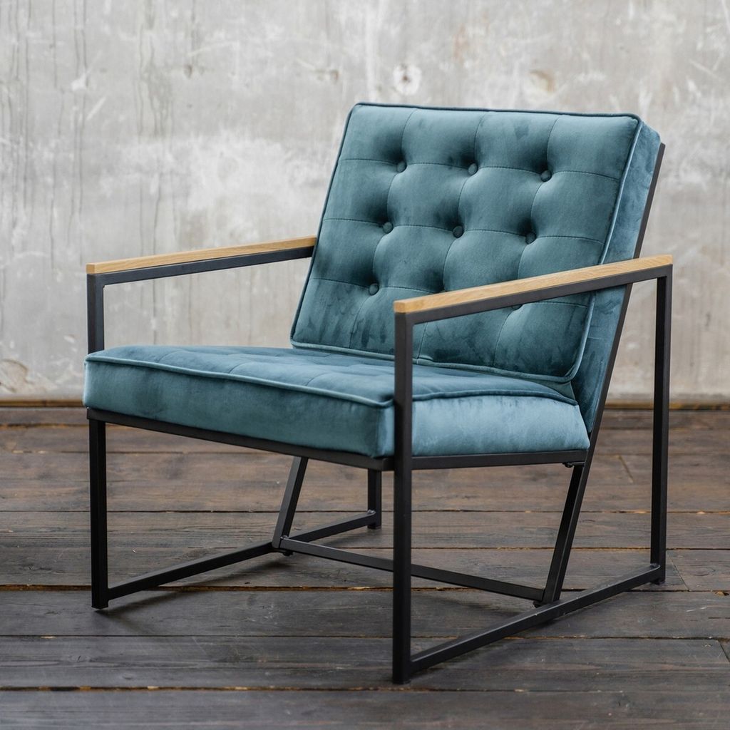 KAWOLA Sessel ARLY Polstersessel Bezug Velvet petrol Produktbild 