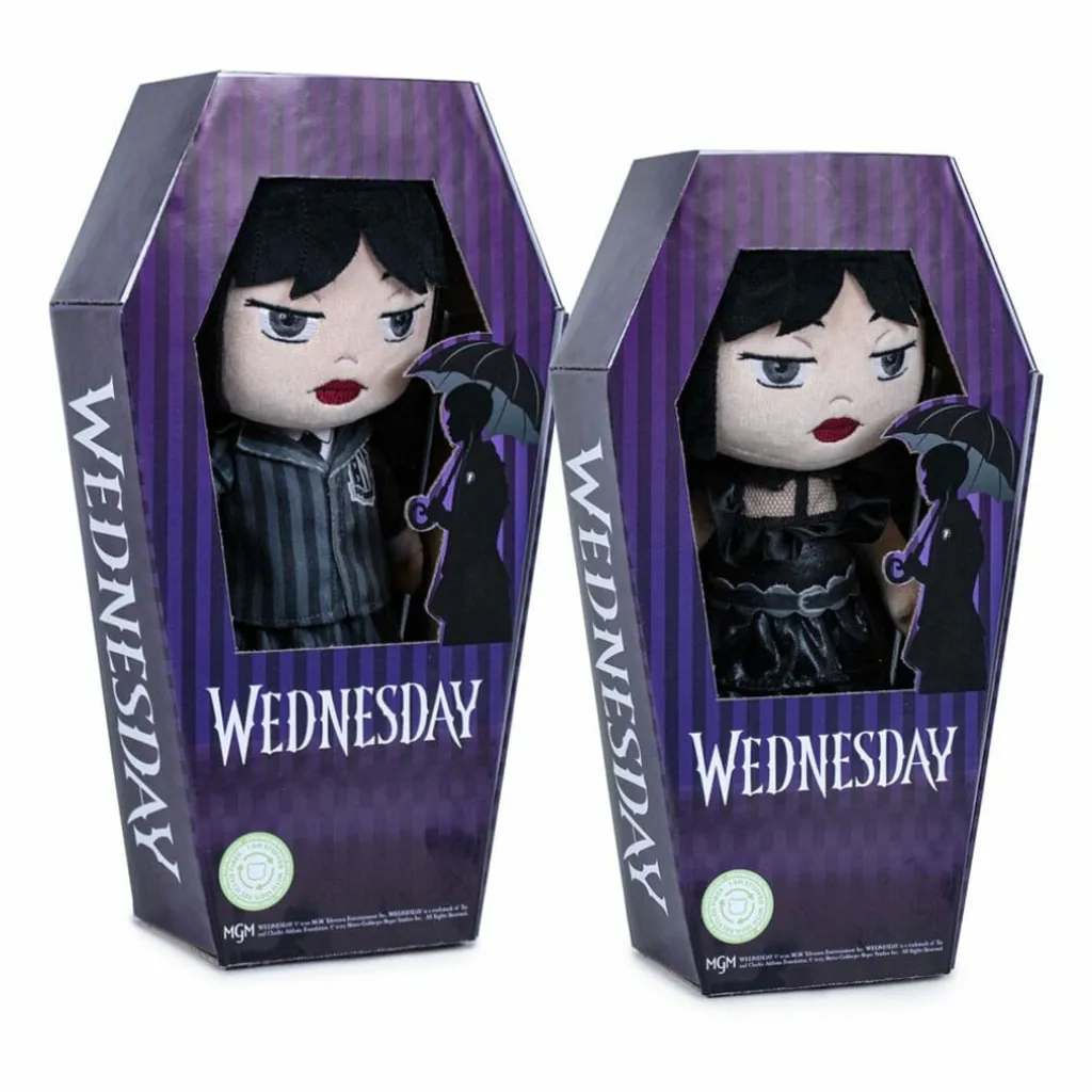 Peluches Wednesday Addams en Boîte Cercueil - Collection 32 cm x6