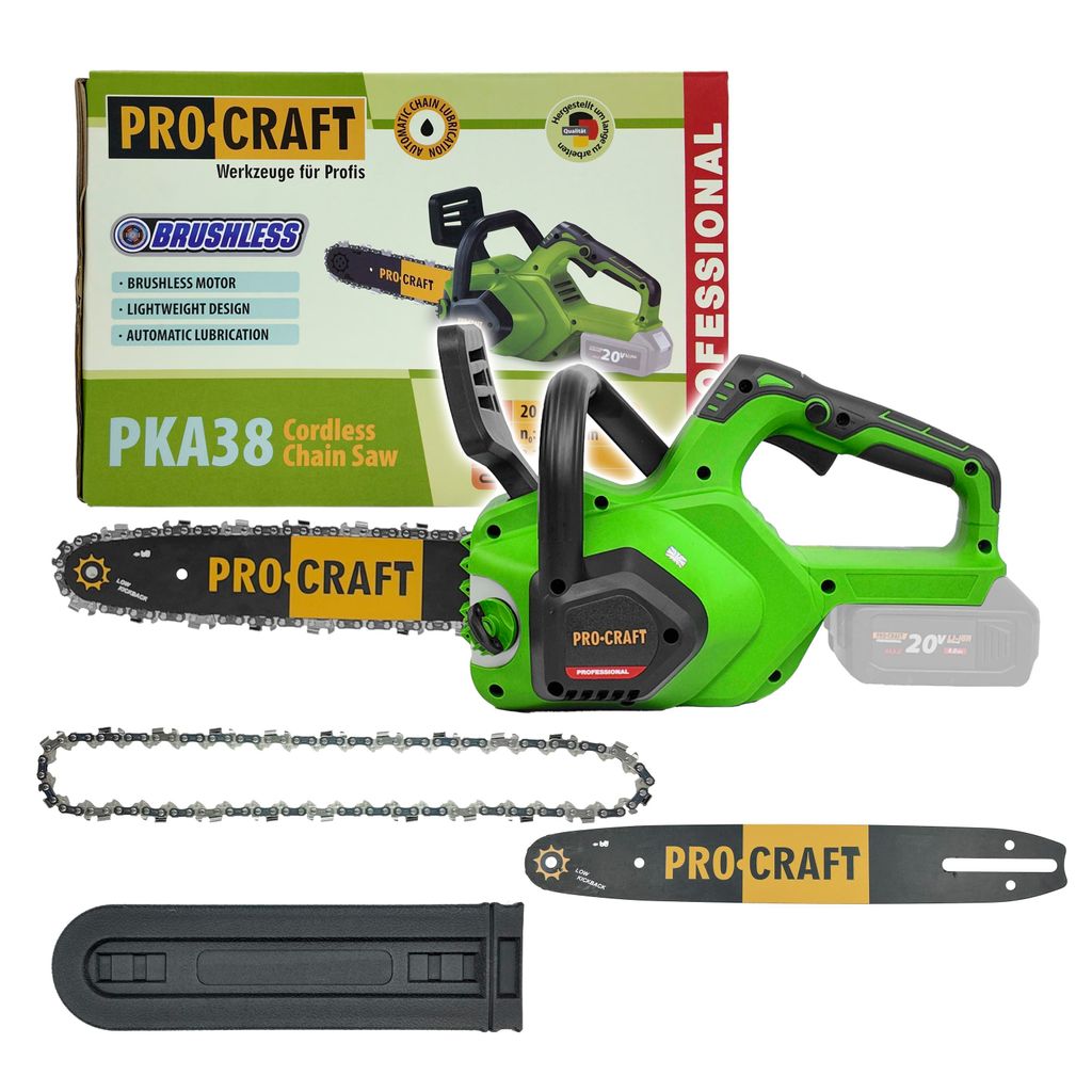 Procraft PKA38 Akku Kettensäge 20 V 304 mm Brushless Solo - ohne Akku, ohne Ladegerät