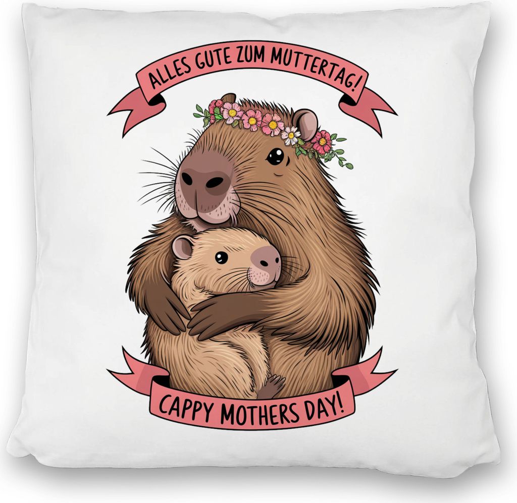 Capybara - Alles Gute zum Muttertag Kissen satiniert
