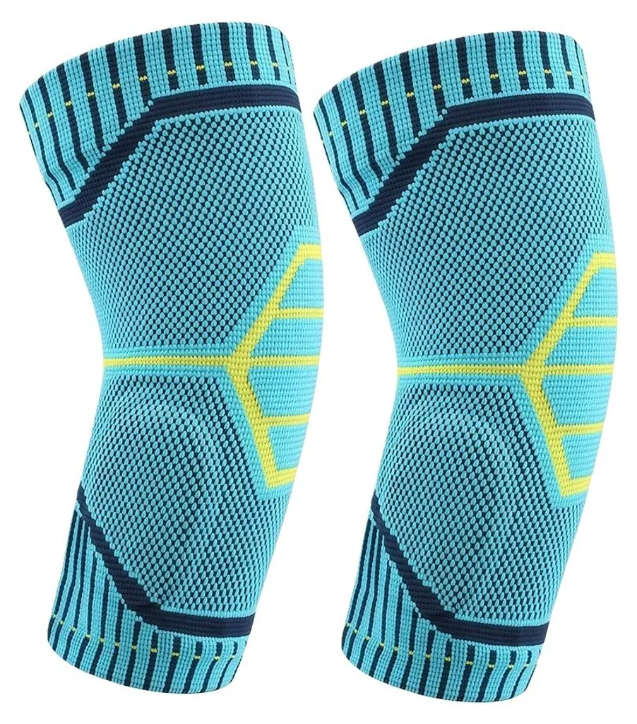 Attelle de coude à coussinets de gel, soutien compressif bleu, lot de 2