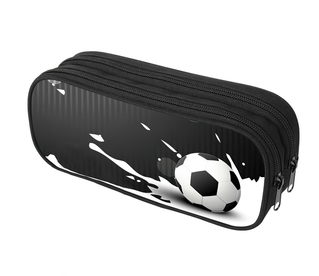 Schulmäppchen mit zwei Fächern Fußball Produktbild 