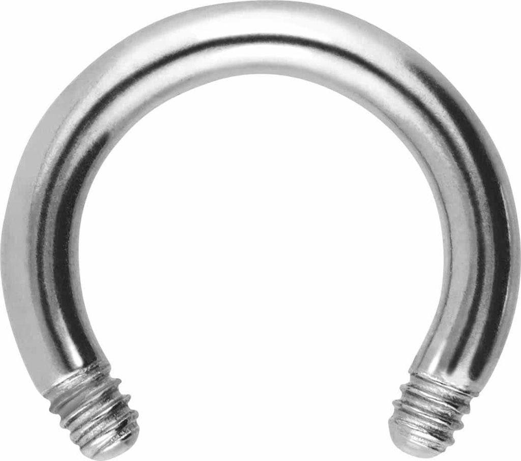 Ohrpiercing, Nasenpiercing, Septum Piercing Chirurgenstahl Hufeisenring ohne Kugeln Silber Innendurchmesser: 7mm + Stabstärke: 1,6mm