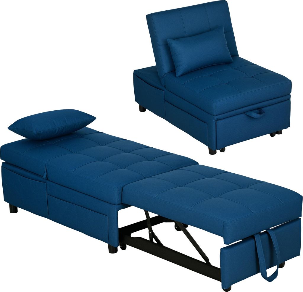 Sofa rozkładana HOMCOM 3 w 1 z funkcją spania, rozkładana Zdjęcie produktu 