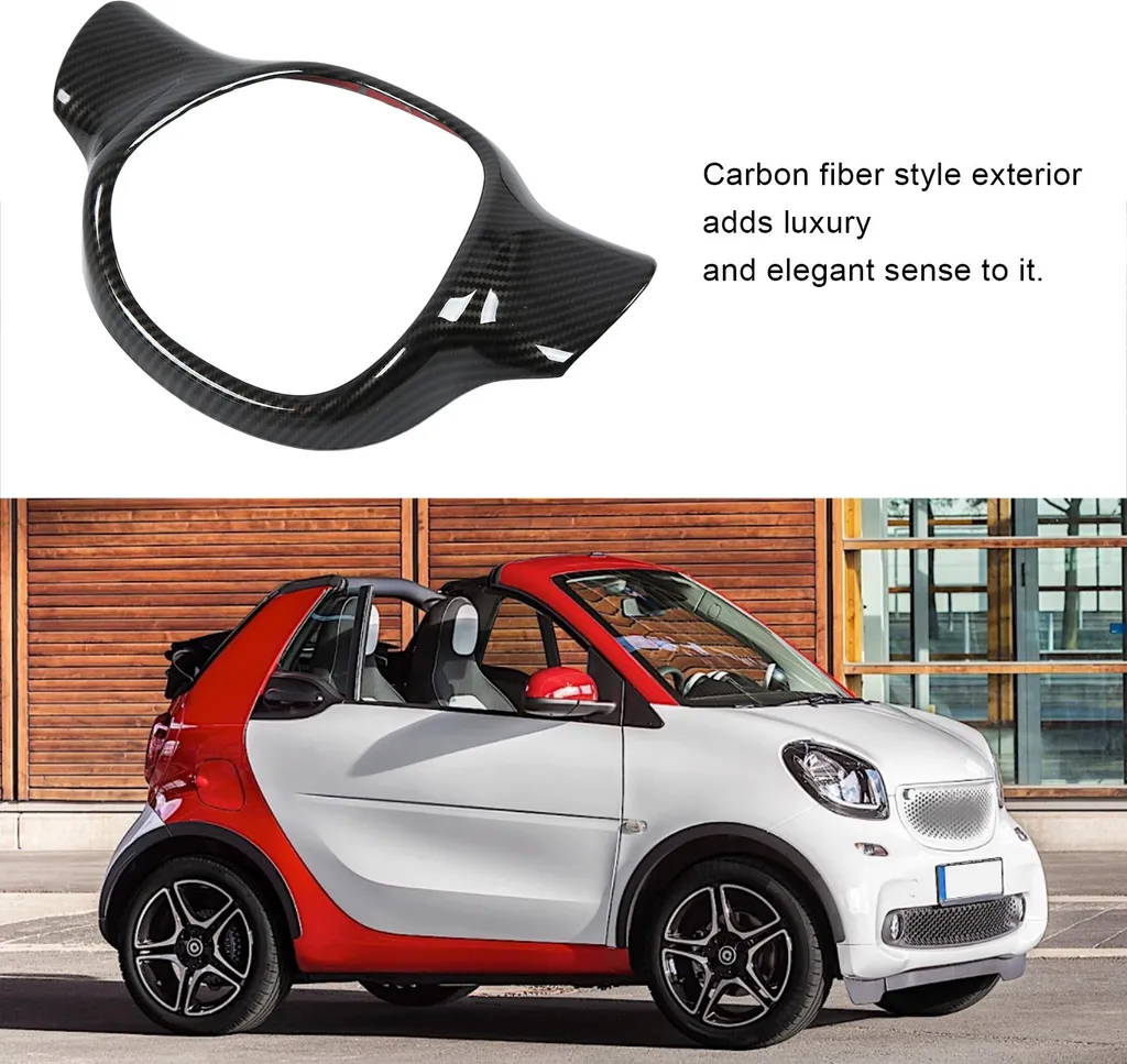 Insert de volant en carbone pour Smart 451, accessoire de décoration - 3