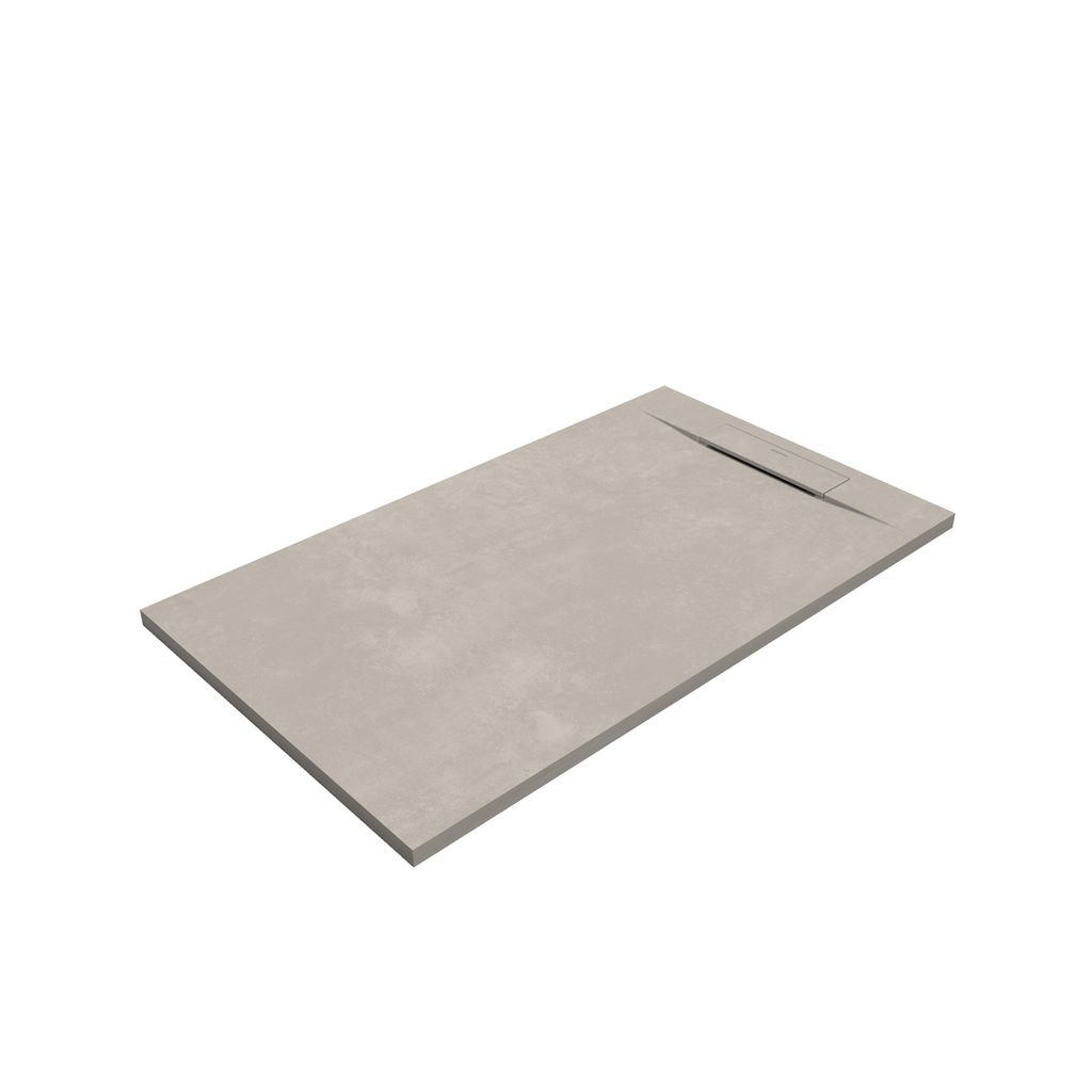 SANYCCES SIENA Rechteckige Duschwanne SanyDur Gel Coat 120 x 80 cm, Concrete light