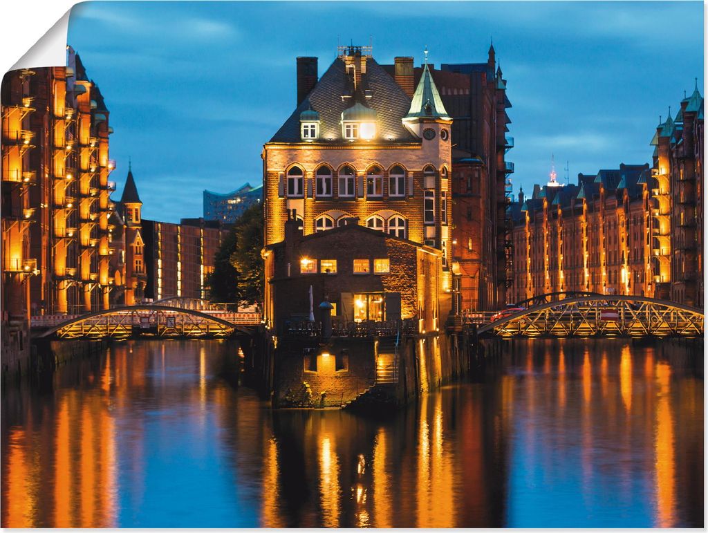 ARTland Poster Teil der alten Speicherstadt in Hamburg Größe: 40x30 cm