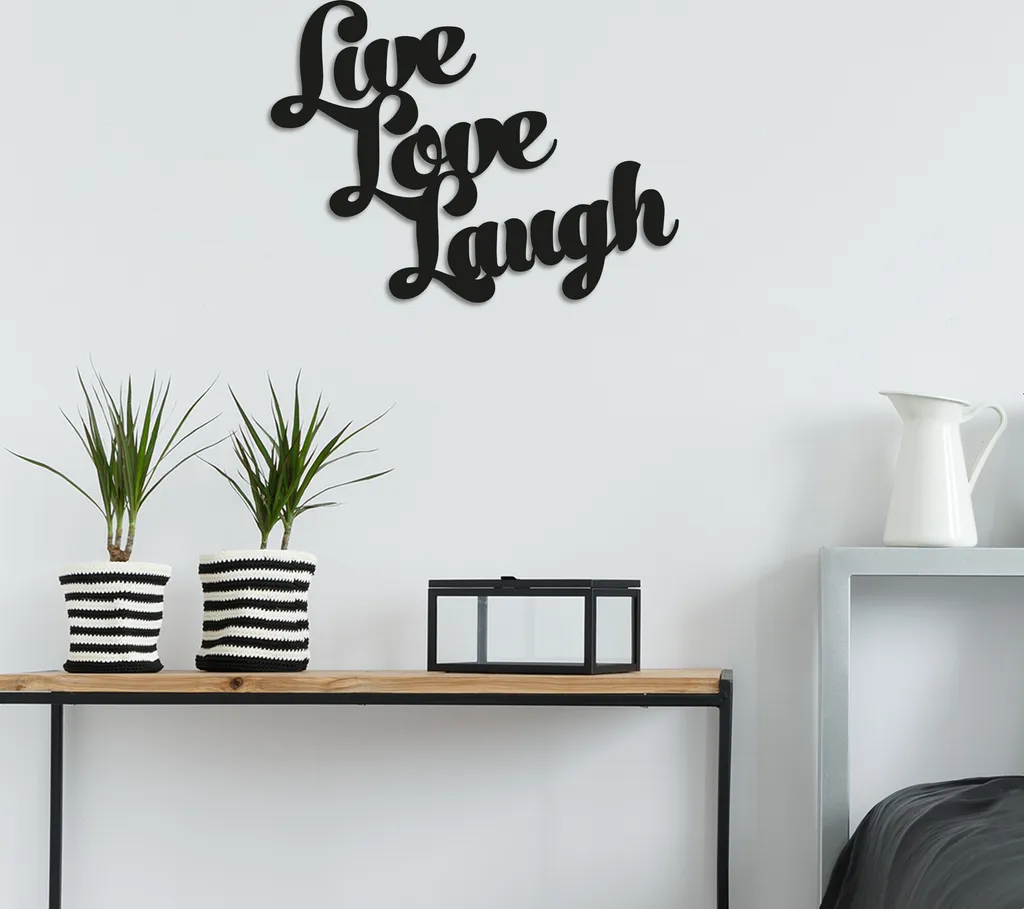 Wallity Live-TNL1126 Decorazione Metallo Nero 52x38cm per Parete Moderna