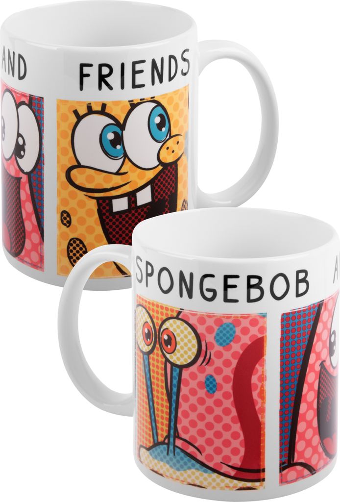 Spongebob Tasse - Friends - Kaffeetasse Becher Kaffeebecher aus Keramik 320 ml