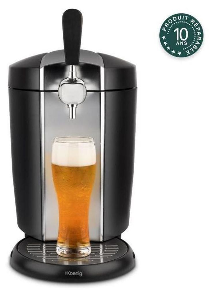 Bierzapfanlage H.KoeNIG BW1778, 5L Kapazität, Einstellbare Temperatur 3°C bis 6°C, Kompatibel mit allen Fässern, Edelstahl