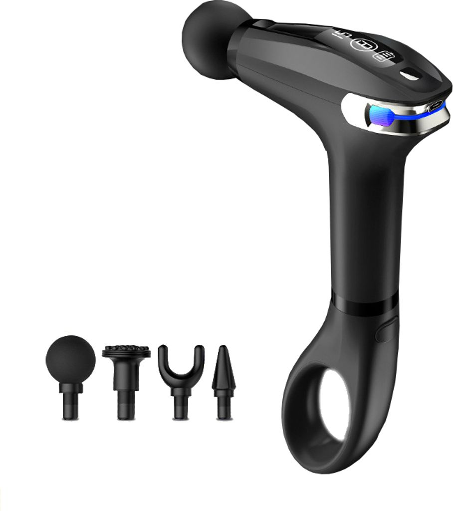 Massagepistole, LCD-Touchscreen, Muskelmassagepistole, 4 Massageköpfe, 8 Positione