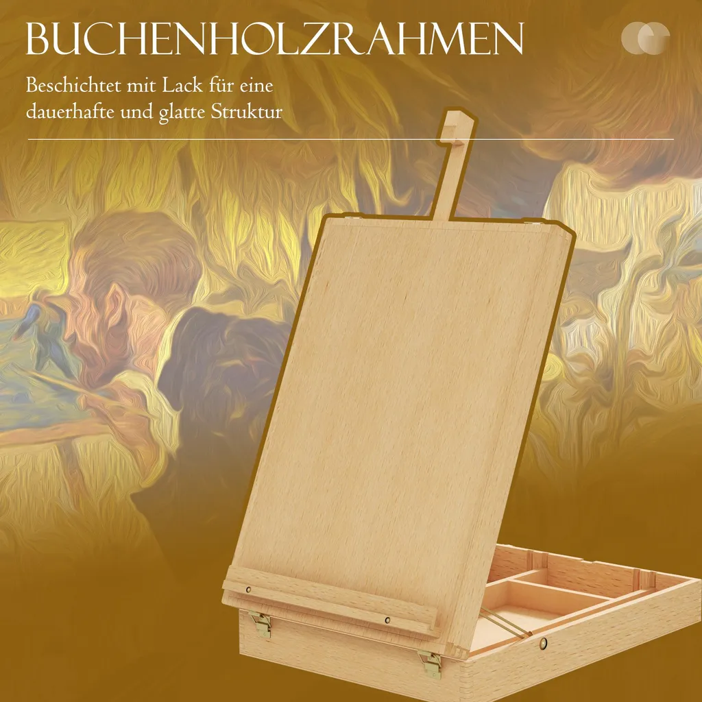 Petit Chevalet de Bureau pour Peinture Acrylique et Dessin de Précision