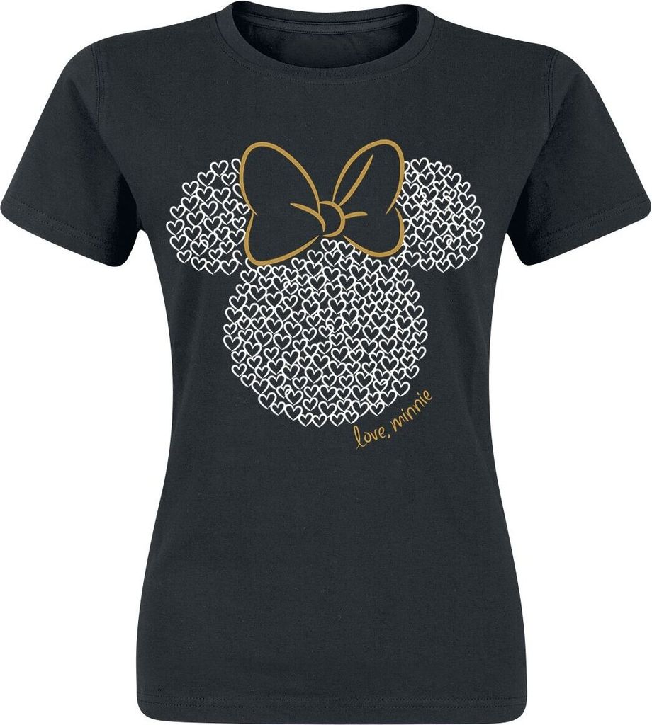 Mickey Mouse T-Shirt Damen Minnie Maus - Love schwarz S