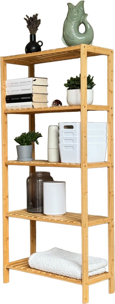 Grafner Badregal Regal Holzregal, mit 5 Etagen aus Bambus, Produktbild 