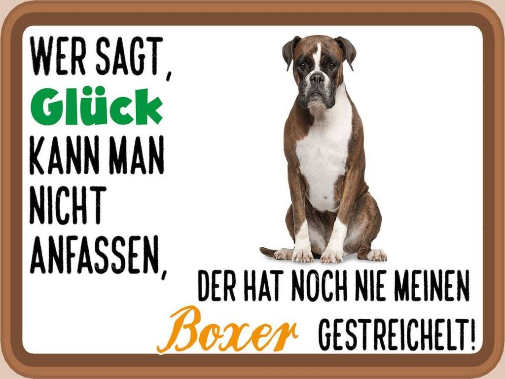 vianmo Holzschild 30x40 cm Glück nicht anfassen Boxer Hund