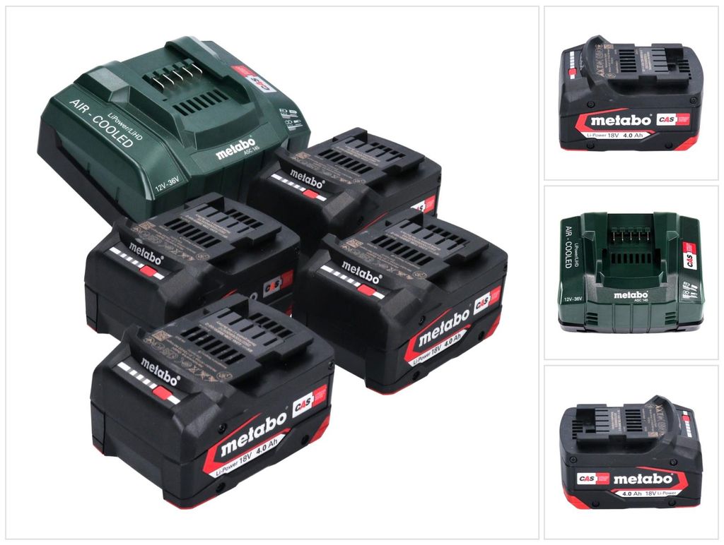 Metabo Basis Set 4x Li-Power Akkupack 18 V 4,0 Ah CAS Produktbild 