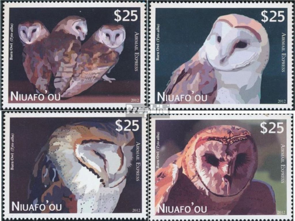 Briefmarken Niuafo ou - Insel 2012 Mi 475-478 (kompl.Ausg.) postfrisch Schleiereule