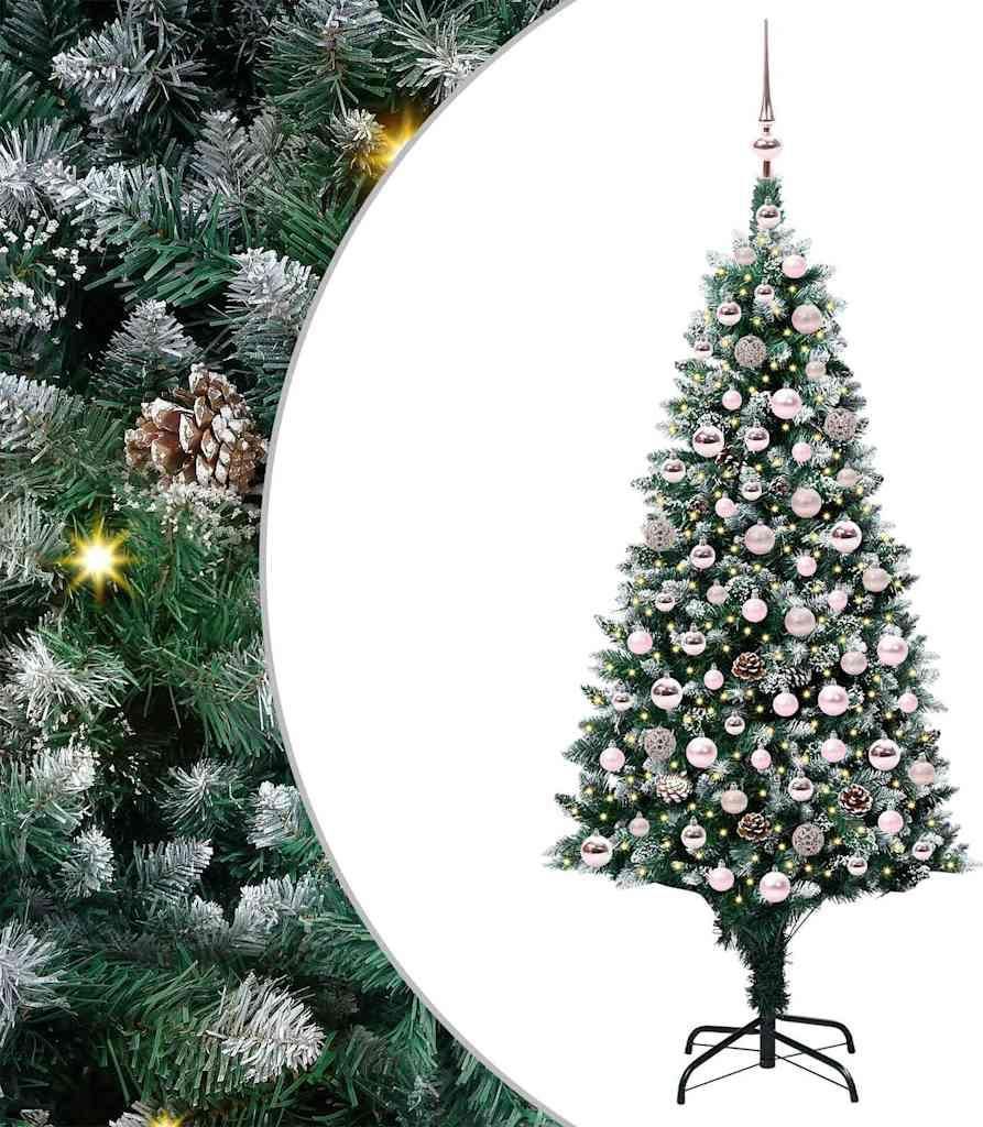 vidaXL Künstlicher Weihnachtsbaum mit 300 LEDs mit Ständer Grün 180 cm