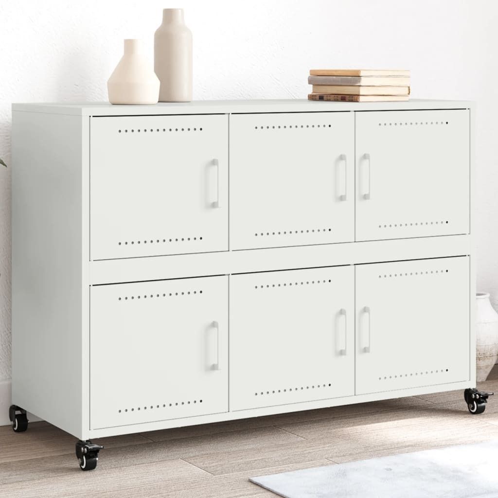 Maison Exclusive - Sideboard Weiß 100,5x39x72 cm Stahl