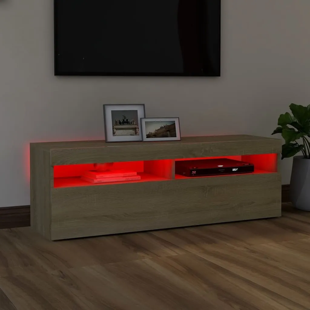 Mobile Porta TV Rovere Sonoma 120cm con LED - Facile da Pulire