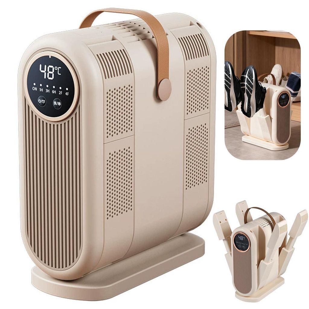 Elektrischer Schuhtrockner, intelligenter 4-Fuß-Trockner, 360° Rundum-Trocknung, Timer 1–6h, schonend für Schuhe, Handschuhe & Skiausrüstung